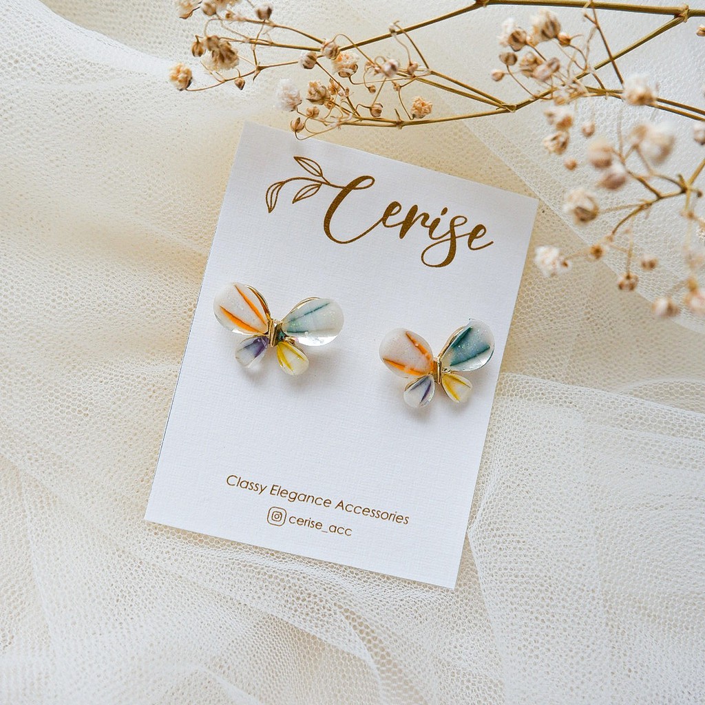 Papilio Earrings | Anting tusuk korea kupu-kupu warna warni cantik aksesoris wanita korean style