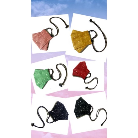 Masker Kain 4D Model Hijab & Non hijab 3ply/lapis / Motif Abstrak