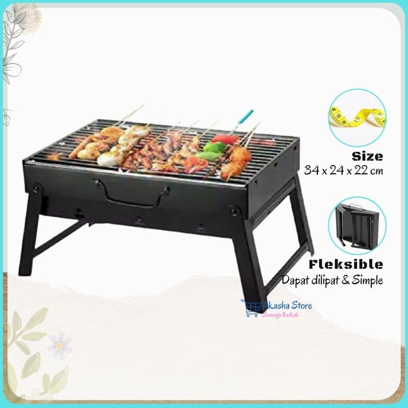 0Panggangan Portable Arang / Alat Panggang Serbaguna Ikan Pemanggang Sosis Sate Arang