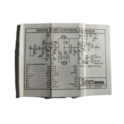 PCB Mono Tone Control for Mixer AF-076