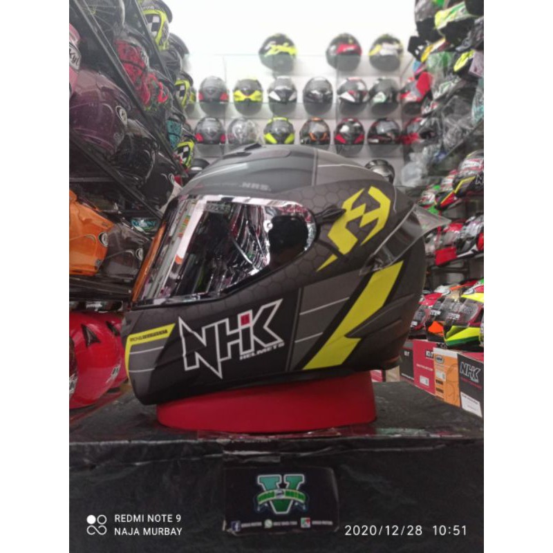 NHK RX9 NAVY BLACK YELLOW MATT VISOR IRIDIUM SILVER+SPOILER