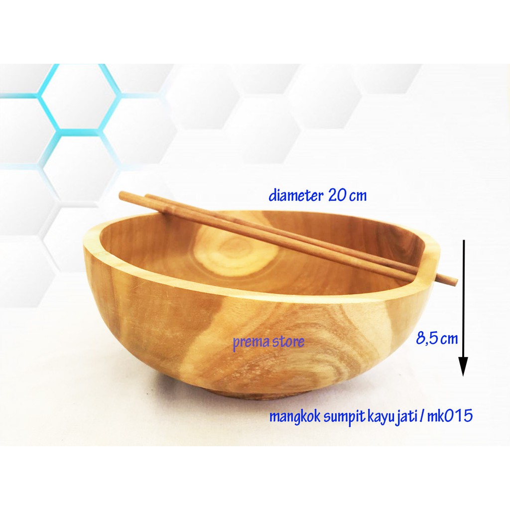 Mangkok mie kayu jati / mk015