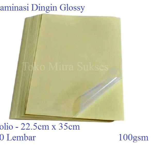 

Dijamin Untung Plastik Laminasi Dingin Glossy Folio