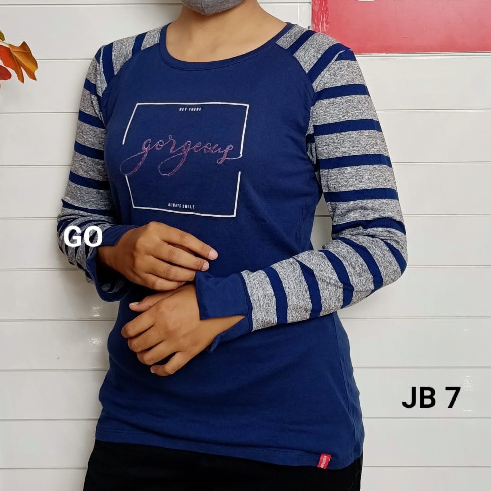 gof CRESSIDA BAJU Cewek Pakaian Atasan Kaos Wanita Casual Santai Original Lengan Panjang Bagus