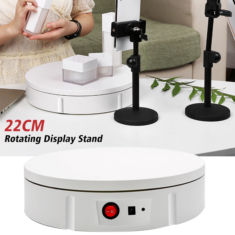 Rotating Display Stand 22cm Portable Remote Control TRIPLEDI Alas Putar Fotografi 50kg 360 Derajat