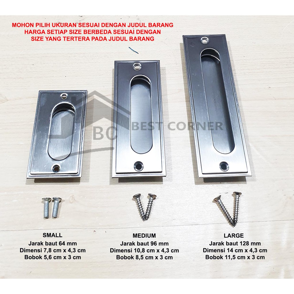 Jual Tarikan Tanam Pintu Sliding Medium Handle Tanam Stainless Com Shopee Indonesia