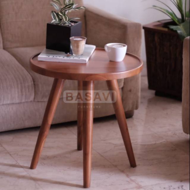 Meja Tamu Kayu Jati Asli cafe coffee side table Tamu Samping  jakarta Resto Vintage Furniture