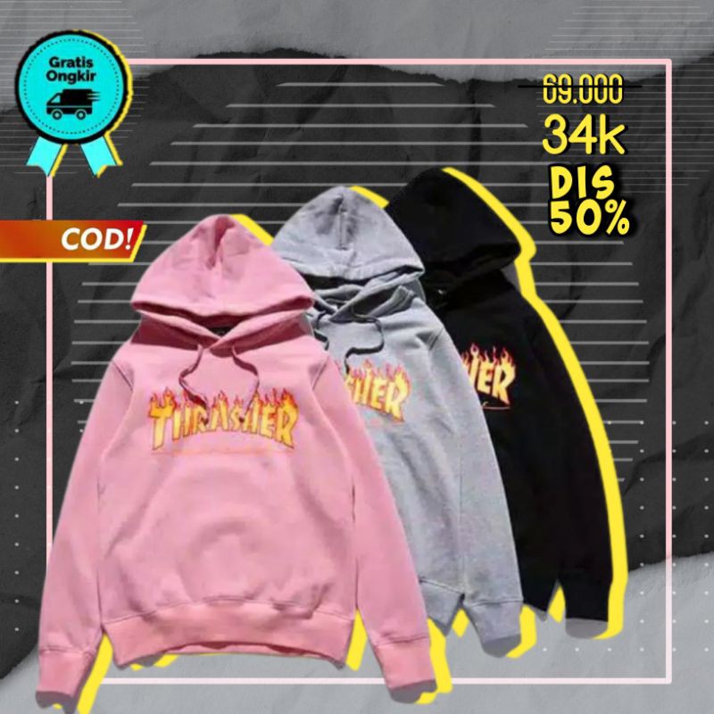 Hoodie Thrasher  Hoodie thrasher original Hoodie thrasher second Hoodie thrasher pria  Fit L