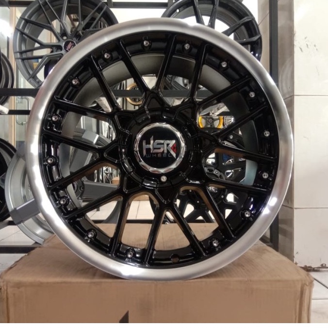 Velg Mobil R15 HSR Lebar Celong 7/8 Type Formula Pelk Ring 15 Offset 25/30 Black HSR WHEEL