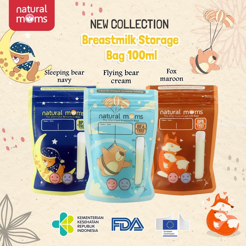 PMS83 KANTONG ASI NATURAL MOMS BREASTMILK BAG 100ml 1PACK ISI 30 KANTONG