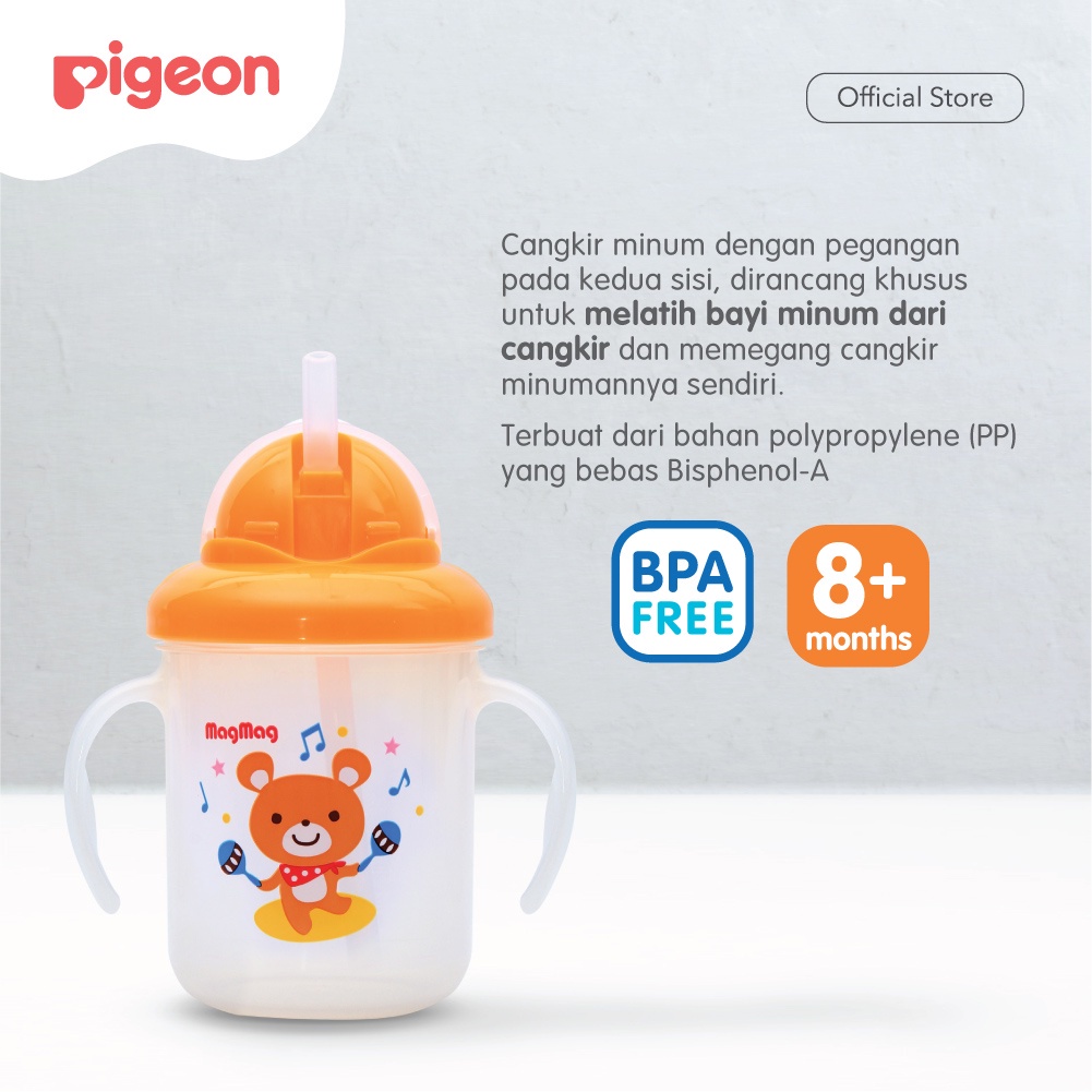 ❤ZJ❤ PIGEON MAGMAG STEP 3  - Botol Minum SEDOTAN dengan PEGANGAN untuk Anak