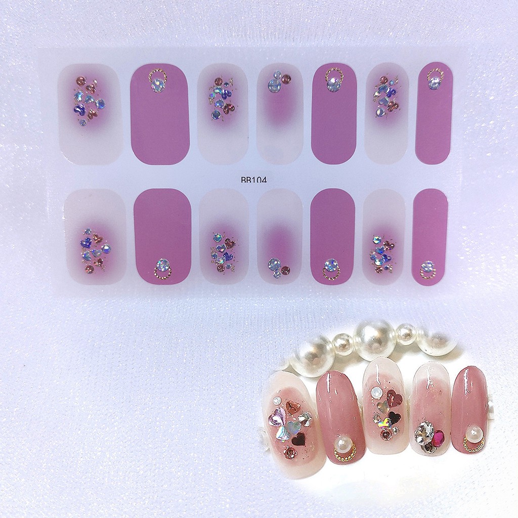 Bb091-099 Bb100-106 Stiker Kuku 3d Motif Mutiara / Berlian Imitasi Untuk Nail Art / Manicure Diy