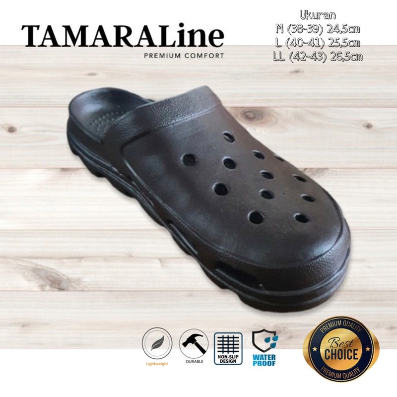 Sepatu Sandal Selop Slide Slip on Karet Pria Dewasa / Remaja - TAMARALINE 205 / Bahan Premium Lentur Empuk Ringan Kuat Anti Slip Anti Air / Model Sporty Santai Rumah Kerja Outdoor Kamar Mandi  Murah Original