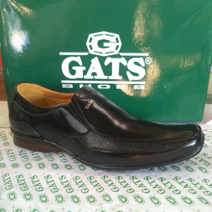 ready..sepatu kantor gats zu 0005 black metalik.original leather produk