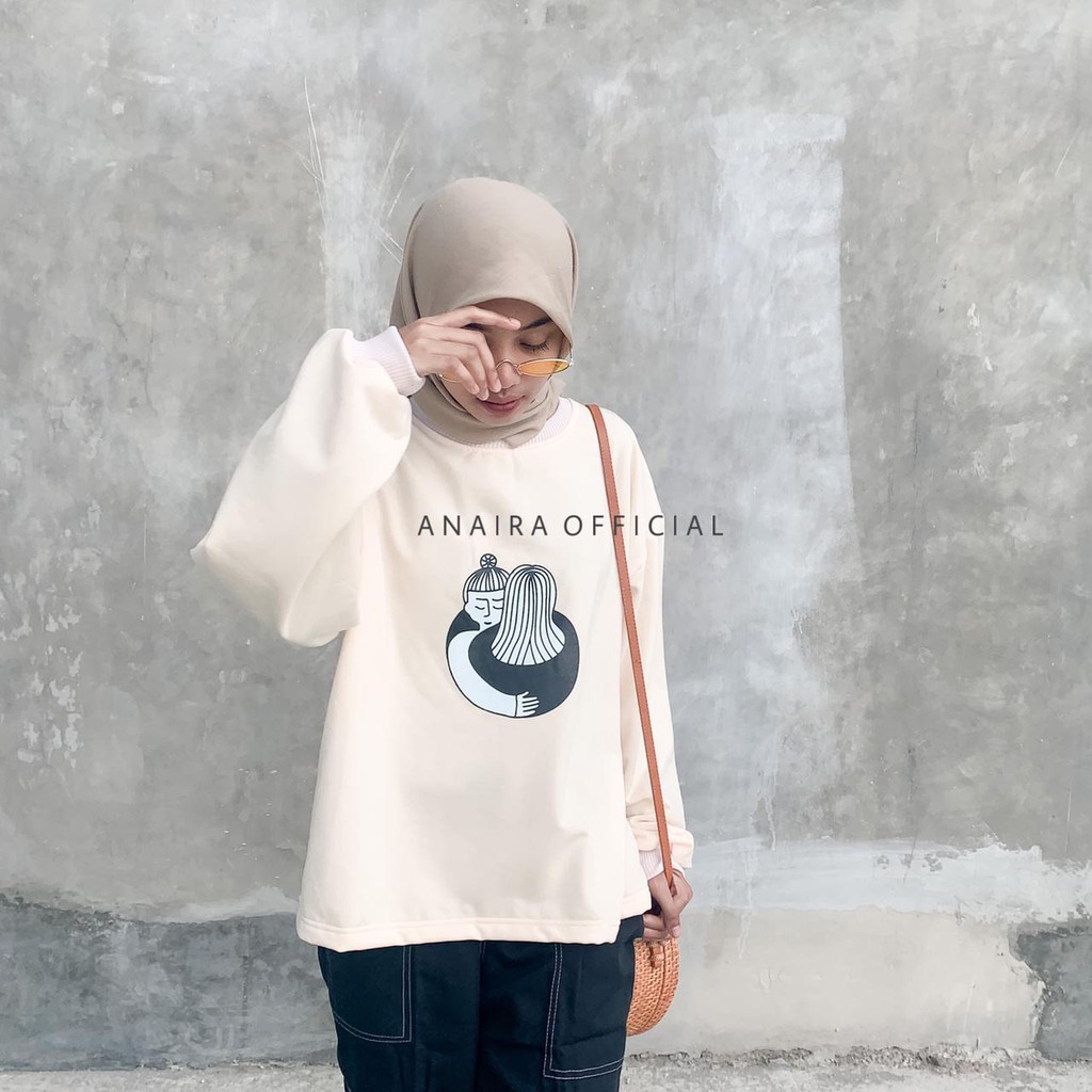 HUG SWEATER OVERSIZE WANITA SWEATER WANITA MURAH FASHION SWEATER