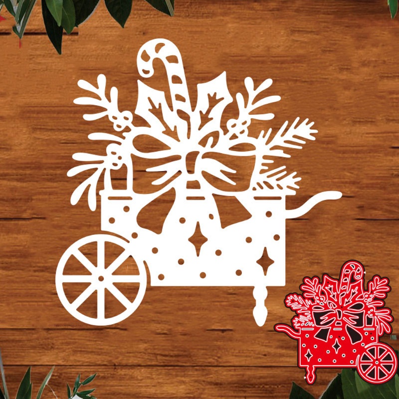 Cetakan Stensil Cutting Dies Motif Bunga Natal Bahan Metal Untuk Scrapbook / Craft DIY / Embossing