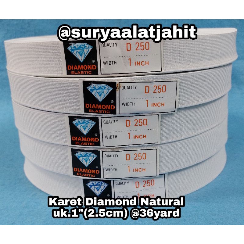 Karet Diamond Natural uk.1&quot;(2.5cm) @36yard kwalitas terbagus =rp.69.900/1pcs