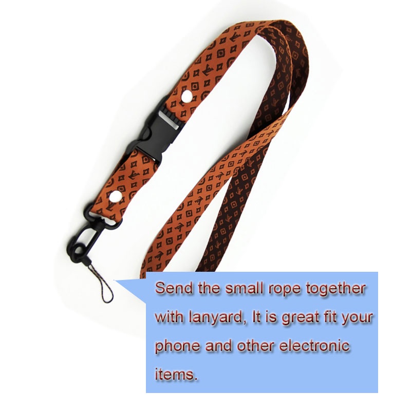 [6 Warna] Merek LVLanyard Fashion Leher Lanyard Ponsel Sling untuk Gantungan Kunci Tali Kartu ID Mahasiswa Anti-Hilang Aksesoris