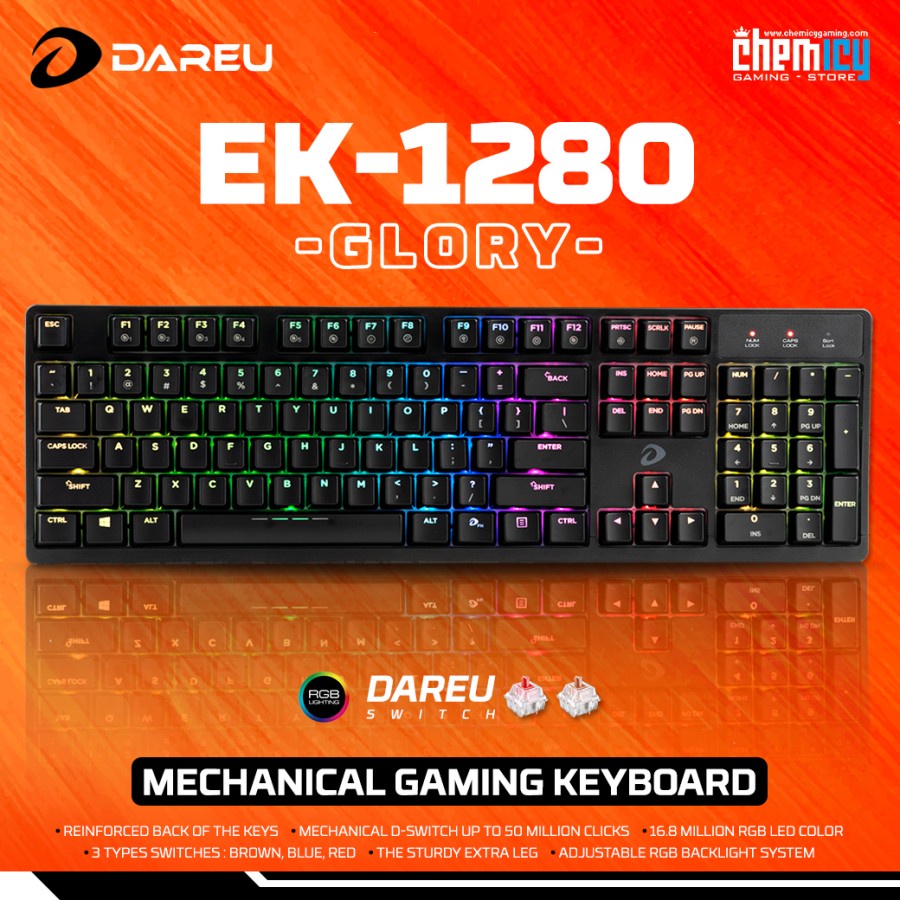 Dareu EK1280 / EK-1280 Glory RGB Mechanical Gaming Keyboard
