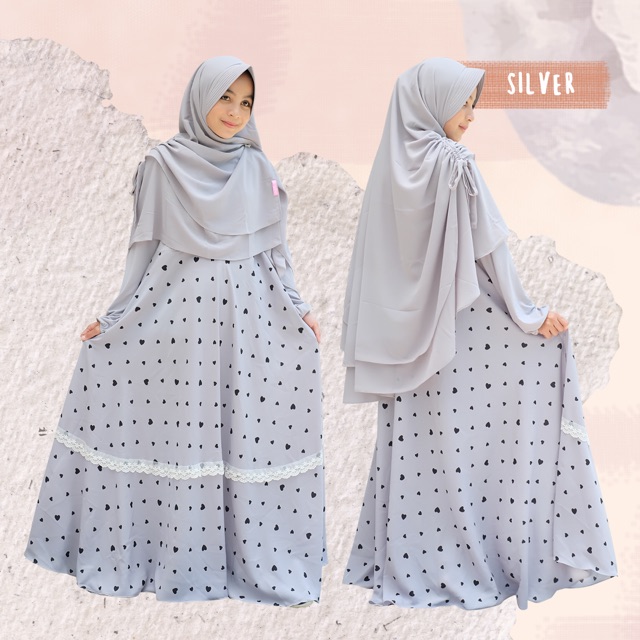 KHANSA DRESS LACE LOVE / gamis jersey monalisa