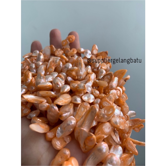 kerikil KERANG KESHI ORANGE tetes OVAL oren fresh water shell BAROK