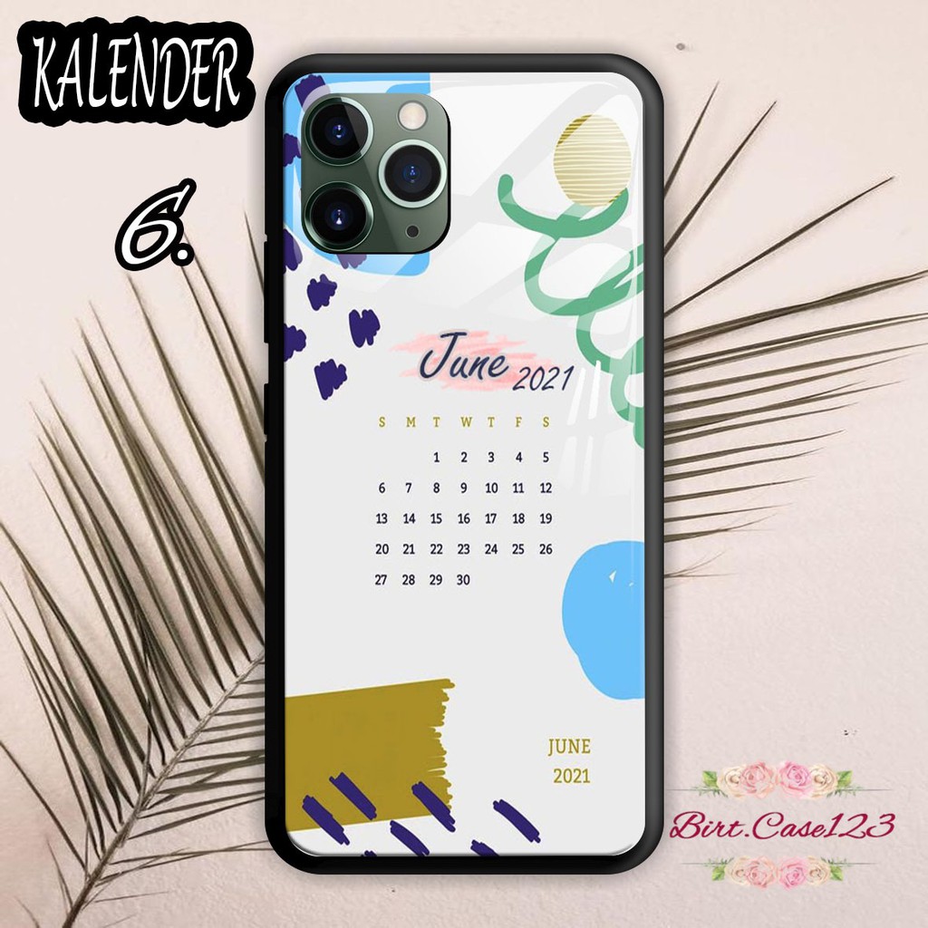 Softcase back case glass Kaca KALENDER Oppo A1K A3S A5S A7 A12 A11K F9 A5 A9 A11 A15 A31 A8 BC2923