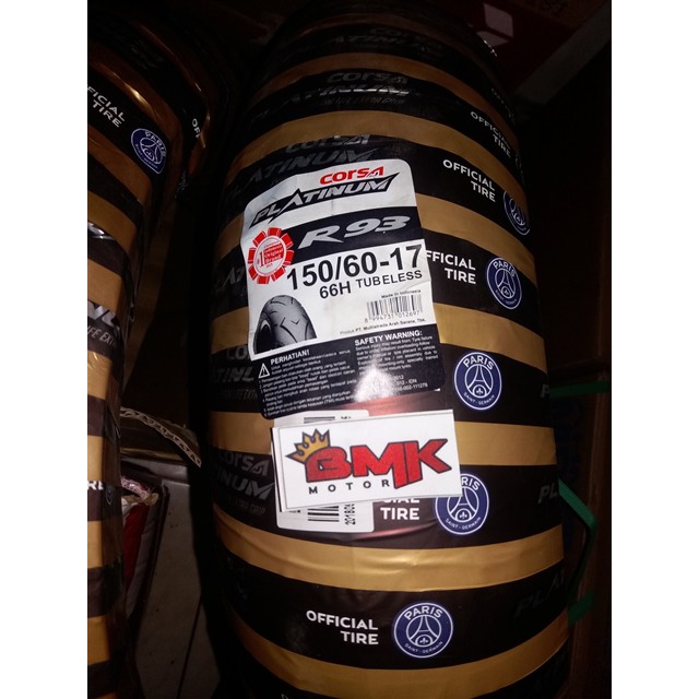 BAN MOTOR CORSA R93 150/60-17 TUBELESS