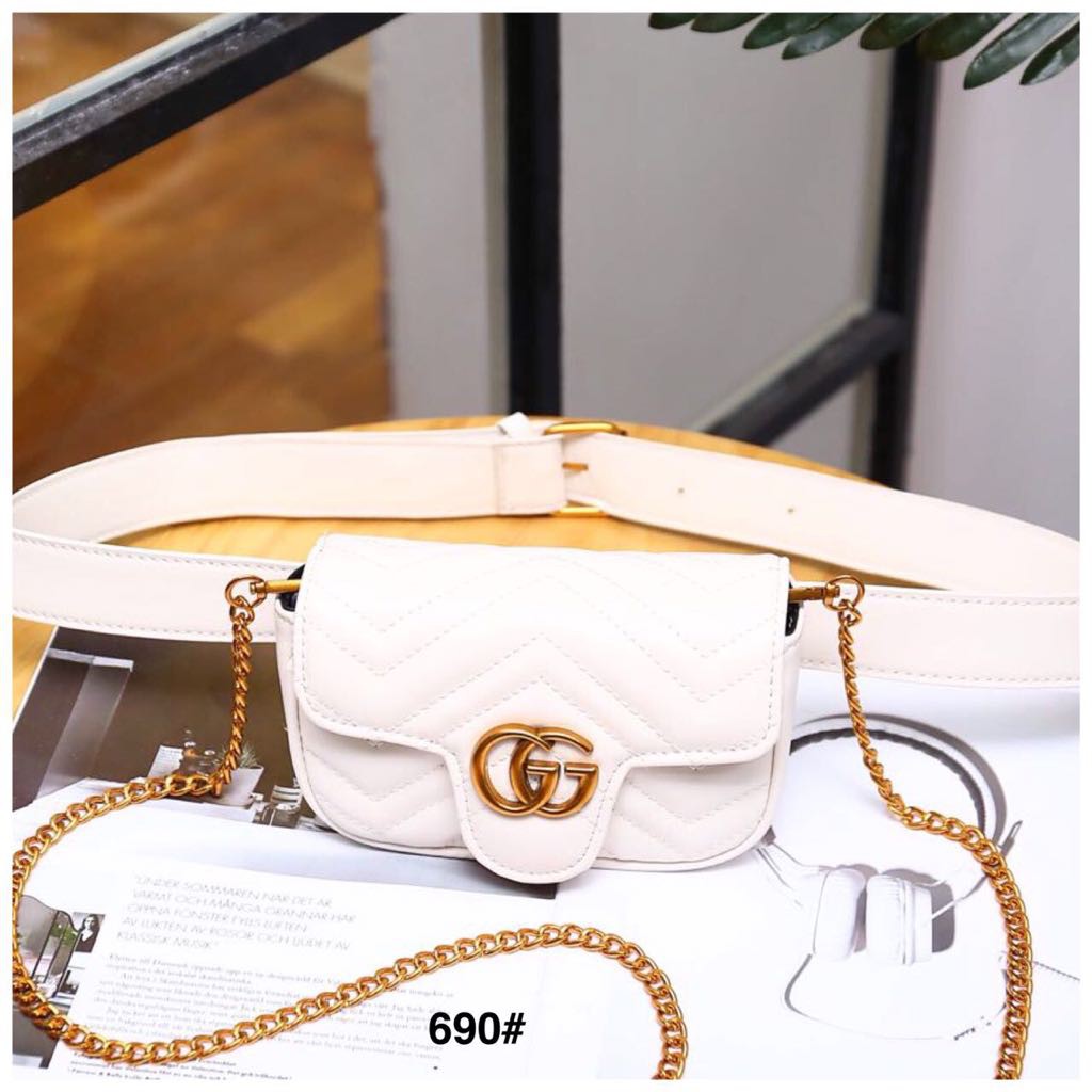 TAS WANITA-TAS IMPORT- GUCCI Marmont GG Flap WaisT Bag