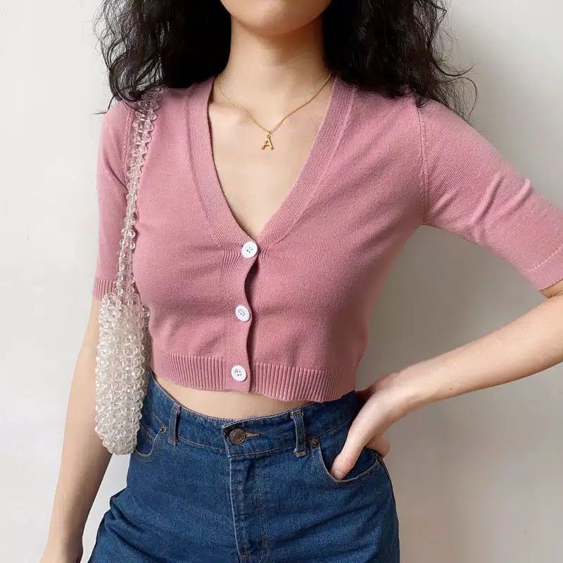 cardigan rajut crop oendek wanita terbaru/crop top