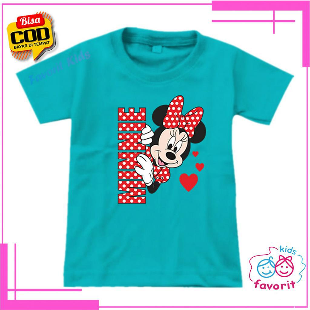 KAOS ANAK PEREMPUAN LENGAN PENDEK MOTIF MINNIE MOUS3