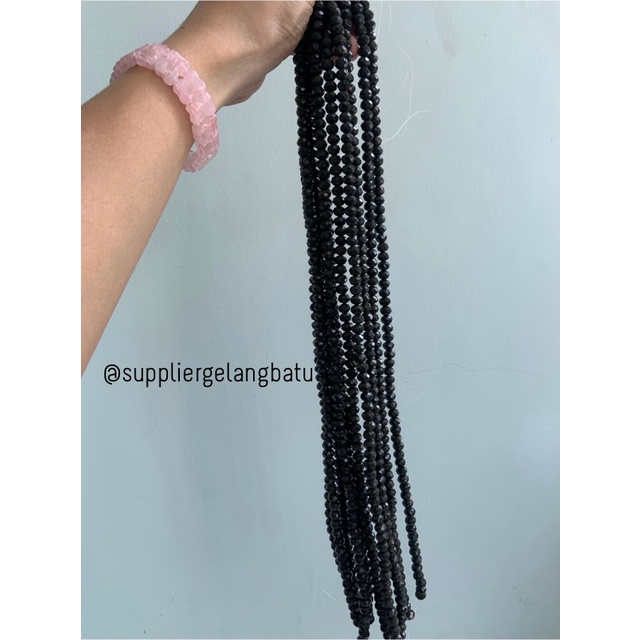 Kristal Ceko 8mm BLACK CHARCOAL warna hitam arang limited ekslusif