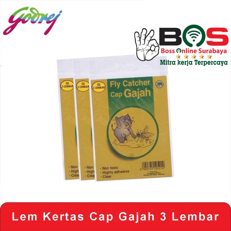 Lem Kertas Lalat Cap Gajah Lem Lalat 3 Lembar ada 3 Pcs Perangkap Lalat Lengket