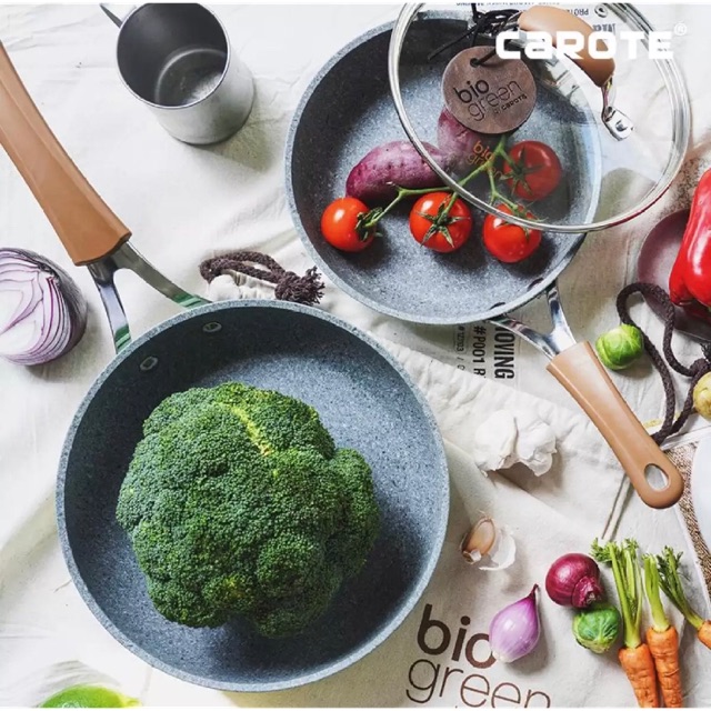 CAROTE FRY PAN BIO GREEN WAJAN PANCI PENGGORENGAN ANTI LENGKET MARBLE MARBEL GRANITE GRANIT