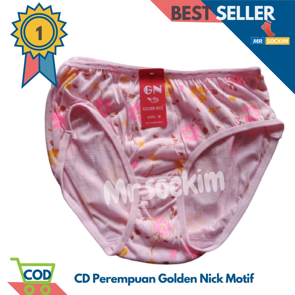 Golden Nick - 3 Pcs Celana Dalam Wanita Katun Motif dan Aneka Warna [Multicolour]