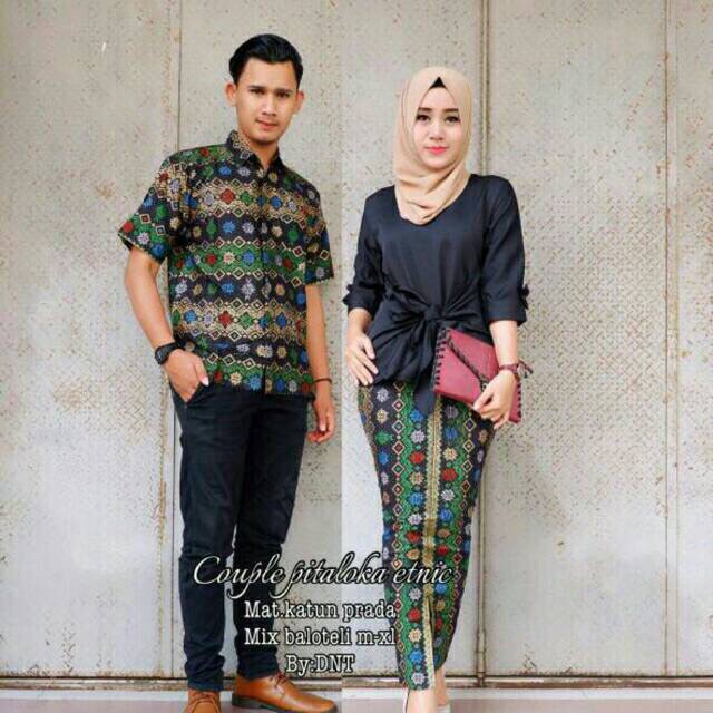 Couple Pitaloka Etnic Pita RnB Span SRG 736 Sarimbit Batik Modern Prada Seragam Pesta Muslim
