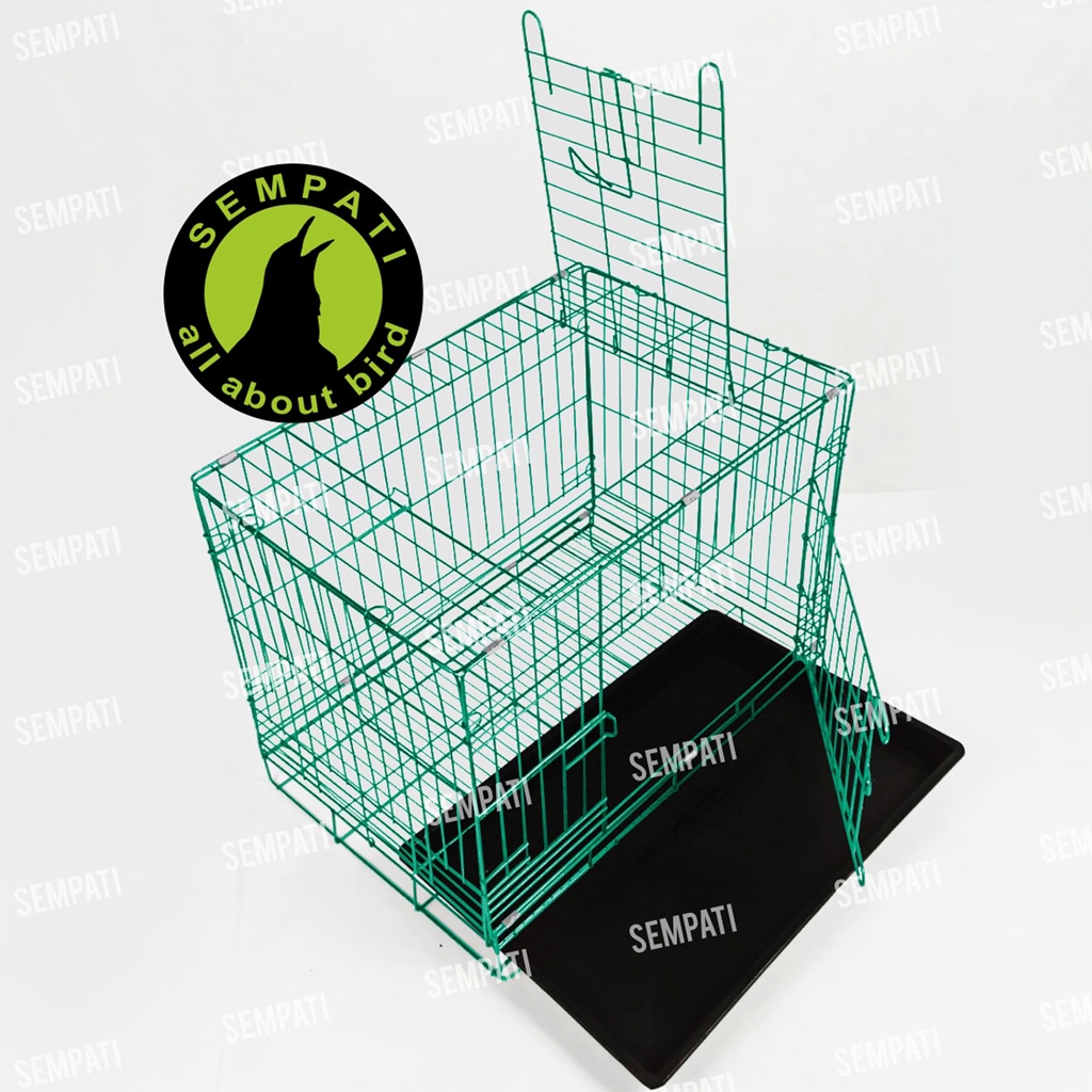 KANDANG KUCING BESI IMPORT LIPAT PET CARGO KANDANG HEWAN KANDANG KELINCI ANJING SANGKAR KUCING KDCAT-HIJAU