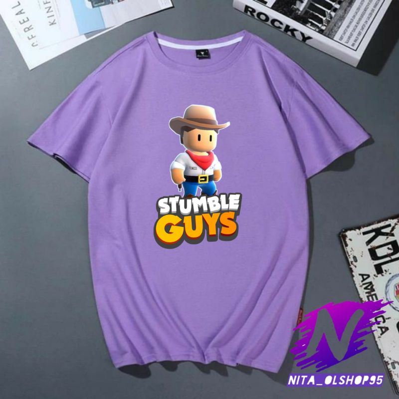 kaos anak stumble guys koboy karakter