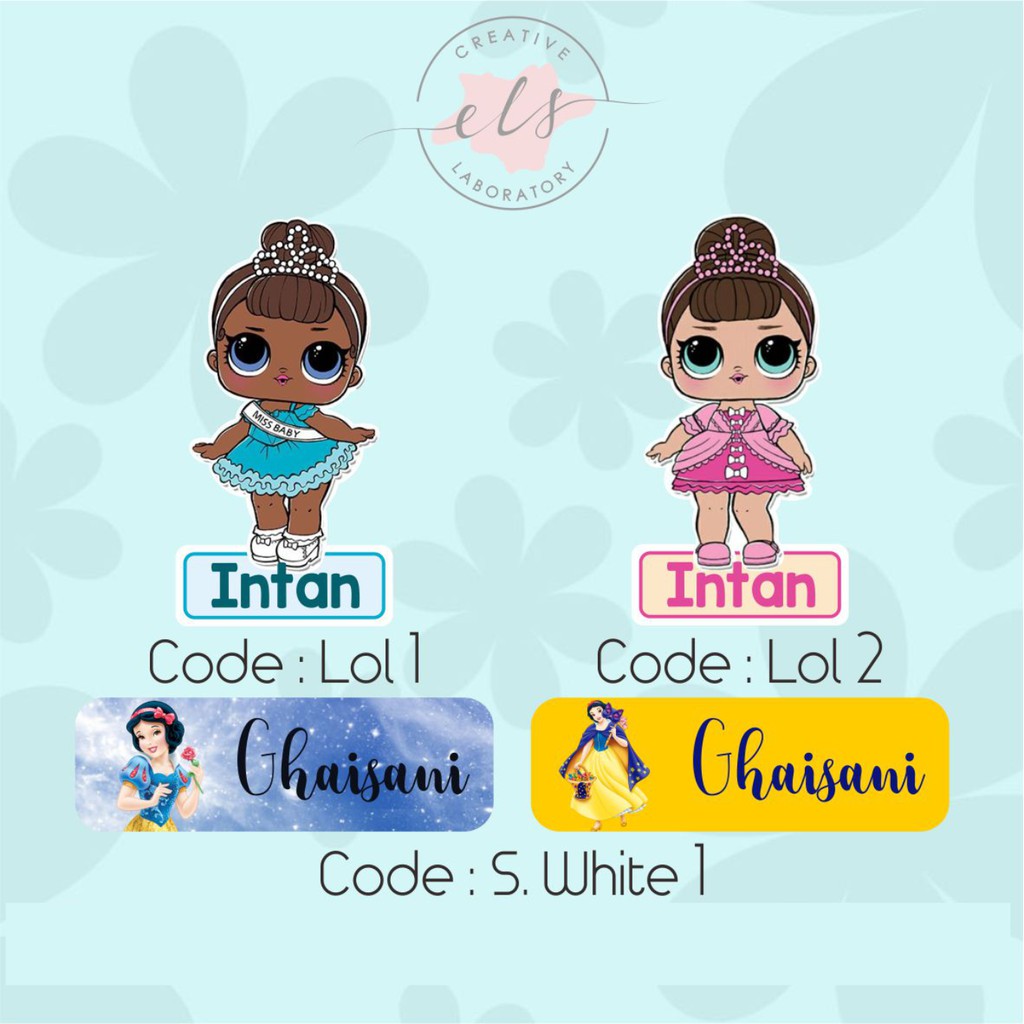 

stiker label nama custom waterproof anti air