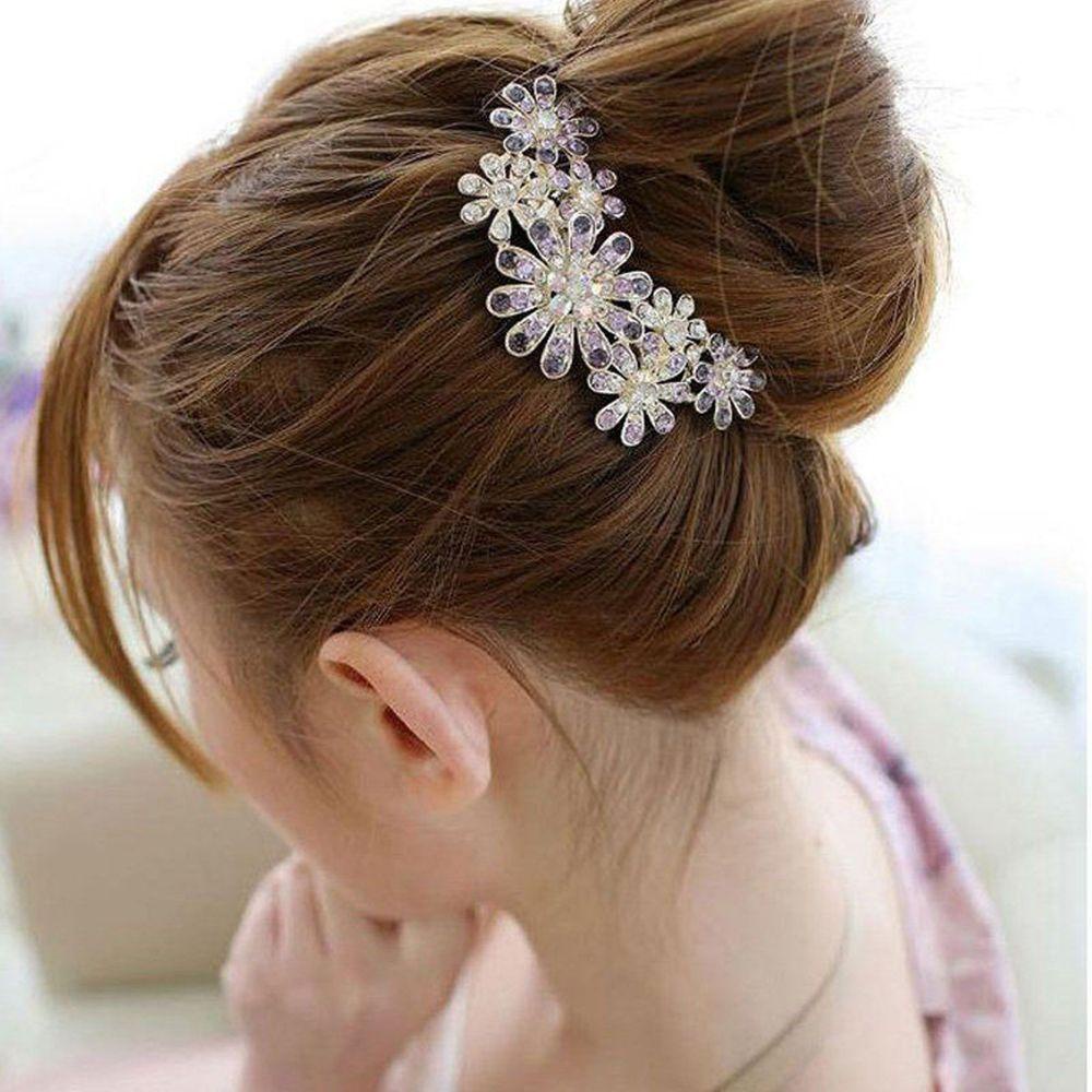 Agustinina Sisir Rambut Aksesoris Hairclip Jepit Rambut Hairwear Wanita Clip Pin Perhiasan Hias Kelopak Bunga
