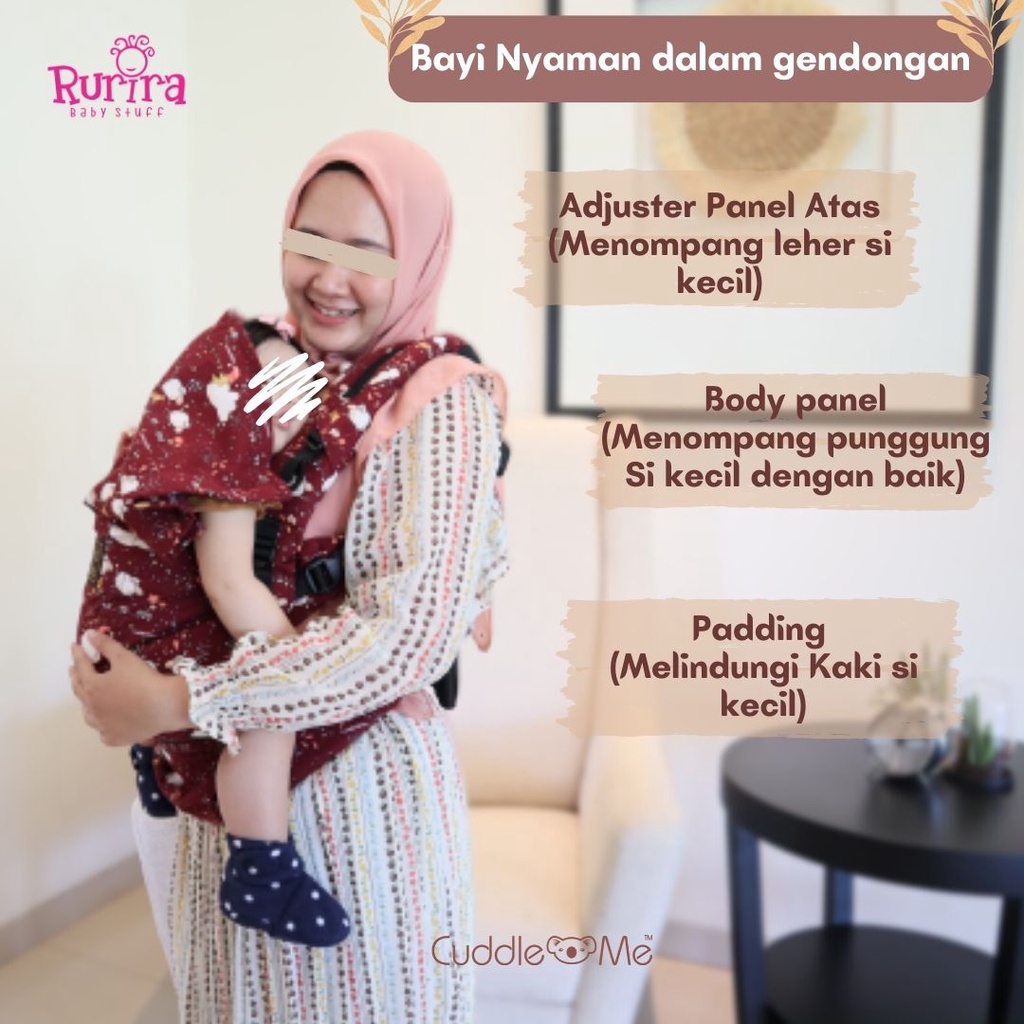 CuddleMe Ultimo Gendongan Anak New born Mshape SNI Nyaman 5 Posisi Gendong  Include Hipseat BONUS Bebas Pilih