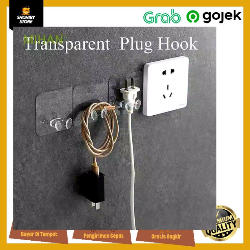 Gantungan Kepala Kabel Transparan Cantolan Kabel Tempelan Gantungan Hook Dinding