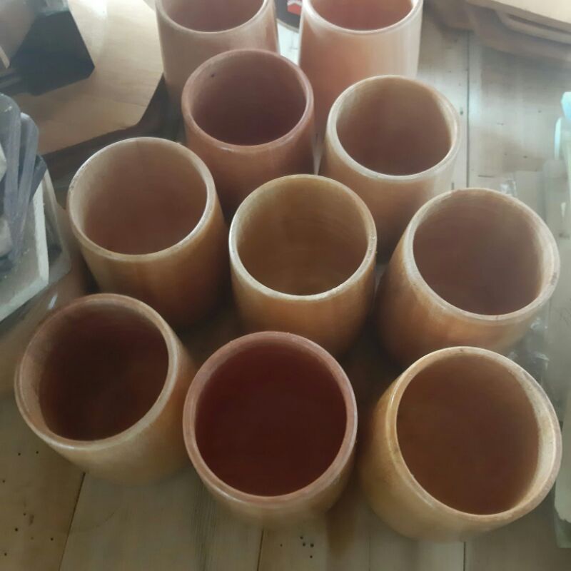 HARGA PROMO!! Gelas Mug Kayu Unik / Gelas Custom Kayu Jati Kayu Mahoni - Peralatan Dapur Kayu-6