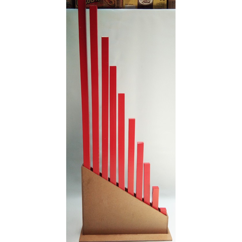 Aparatus Montessori Log Red Rod Dan Tempat