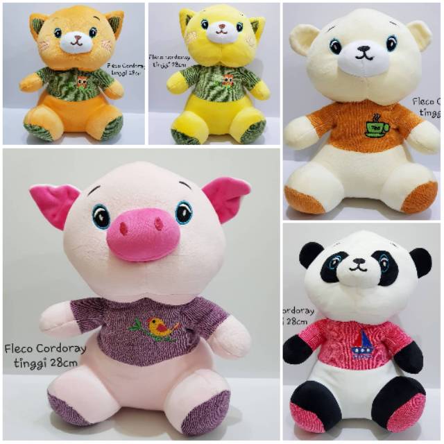 BONEKA FLECO CORDORAY KUCING PANDA BABI 28 CM