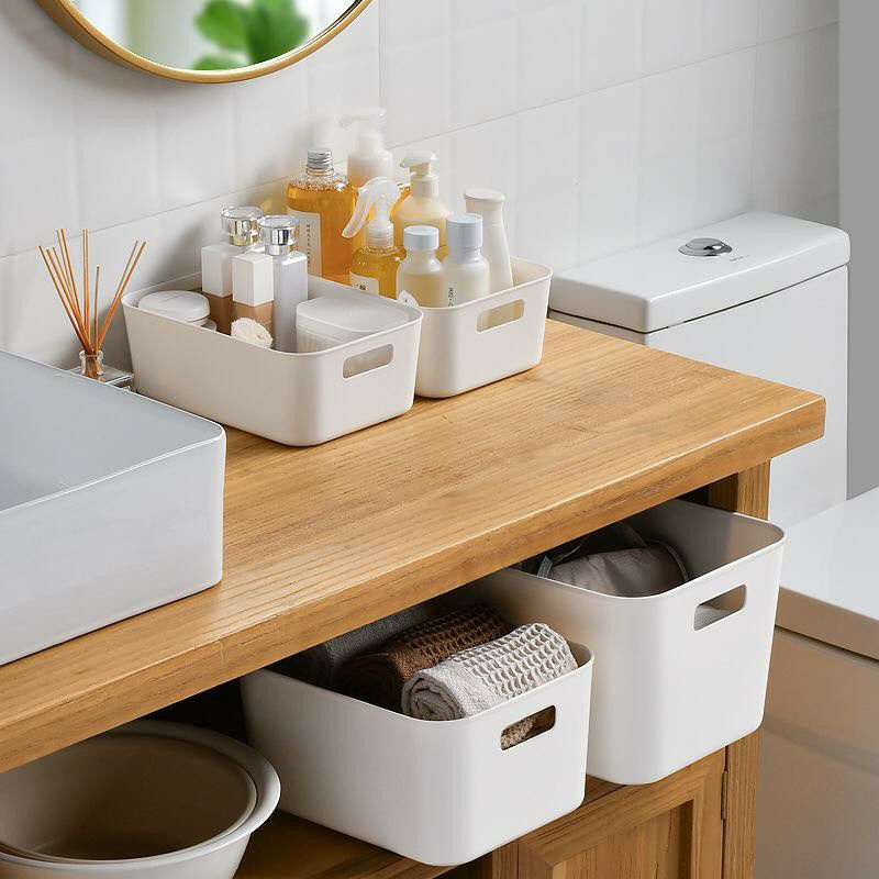 Desktop Storage Box Organizer Serbaguna Kotak Penyimpanan Plastik Multifungsi Tempat Container Multipurpose Bin Pantry Make Up Kontainer