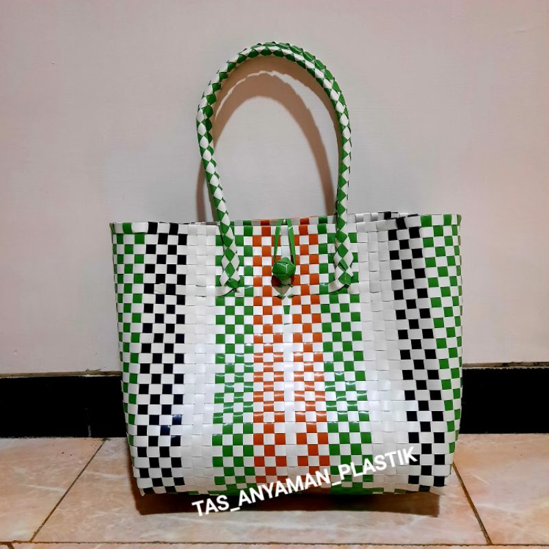 Tas Anyam Motif RAINBOW Tas Anyam Pelangi READY