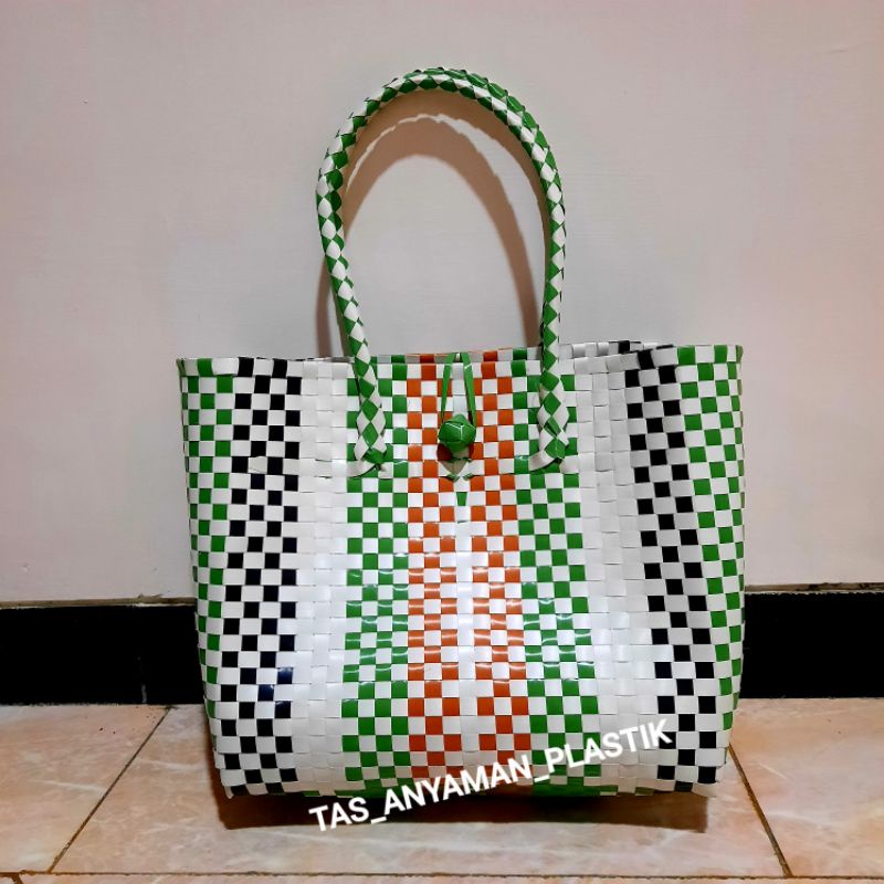 Tas Anyam Motif RAINBOW Tas Anyam Pelangi READY