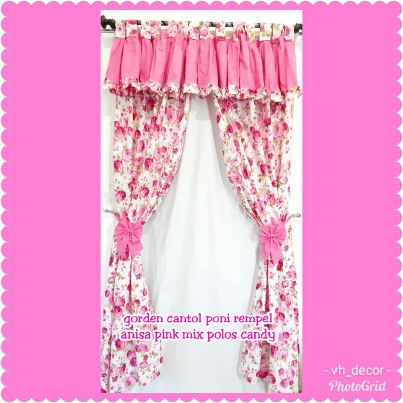 Gorden shabby murah anisa pink mix polos candy  poni rempel