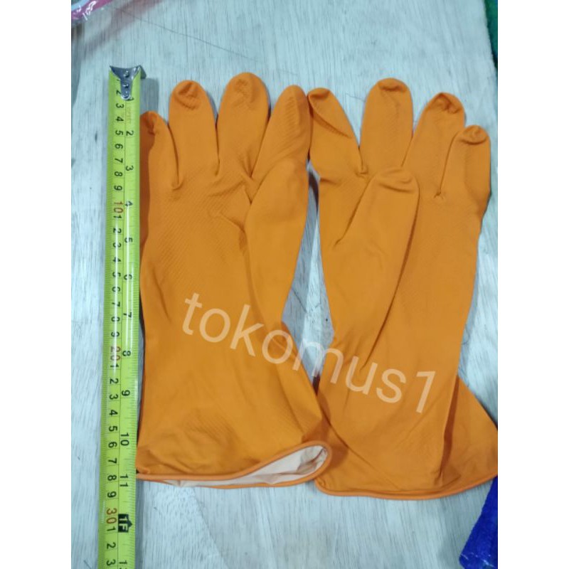 SARUNG TANGAN KARET GLOVE LATEX SAFETY HAND WORK STERILL ANTI SLIP-KUNING