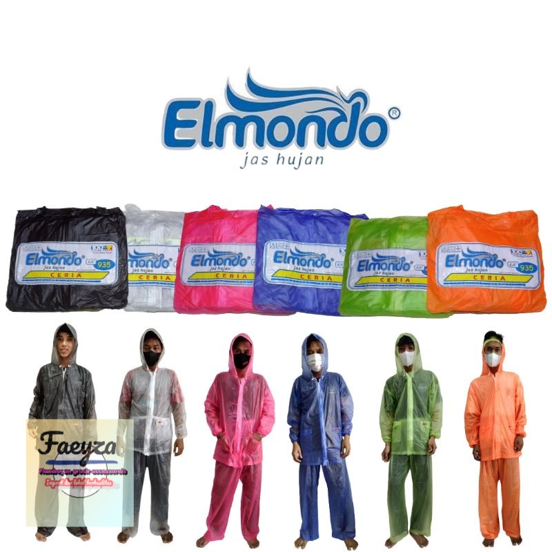 Jas Hujan Elmondo Jaket Celana Warna 1 set